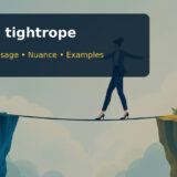walk a tightropeの意味・使い方を説明するアイキャッチ画像