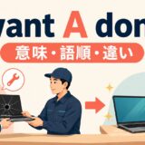 want A doneの意味・語順・違いを解説するアイキャッチ画像