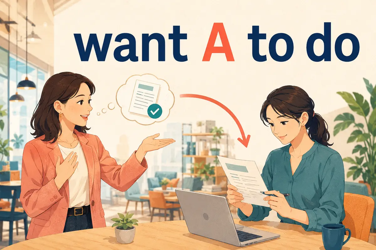 want A to doの意味は？want to doとの違い・語順と使い方