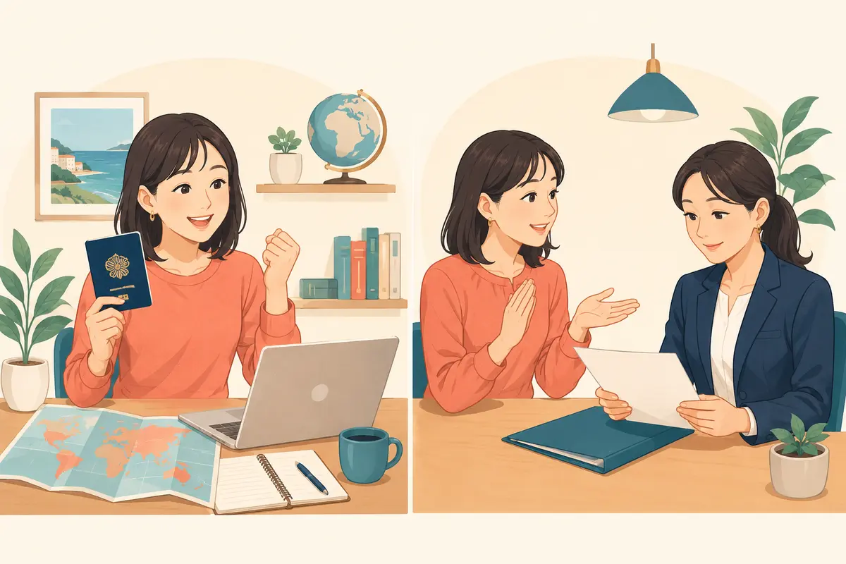 want to doとwant A to doの主語の違いを示すイラスト