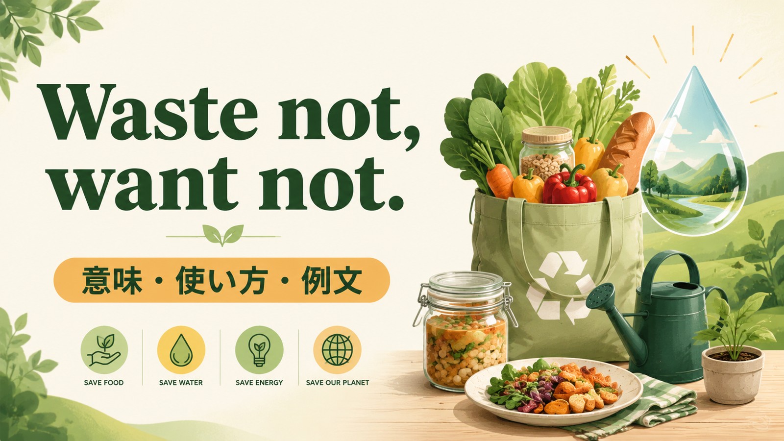Waste not, want not.の意味は？使い方・ニュアンスと例文