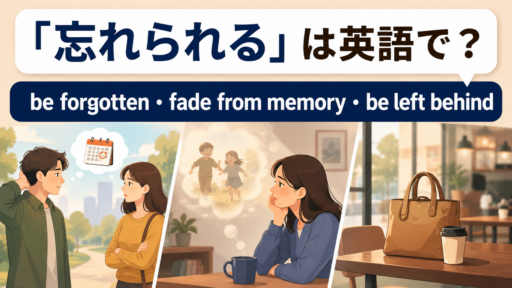 忘れられるの英語表現を紹介するアイキャッチ画像