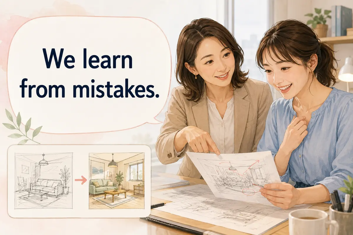 We learn from mistakes.を使う場面