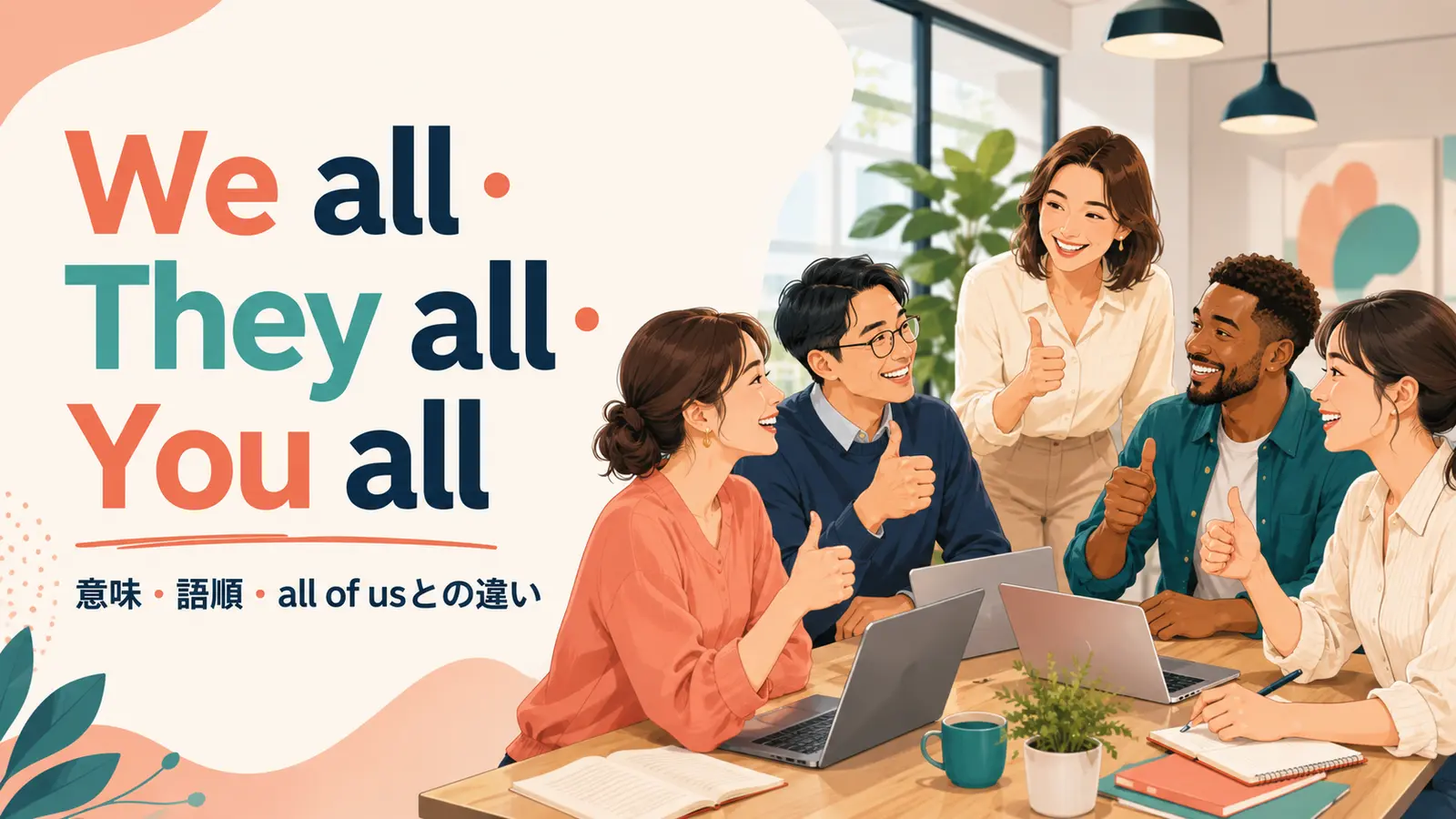 We all・They all・You allの意味は？allの語順とall of usとの違い