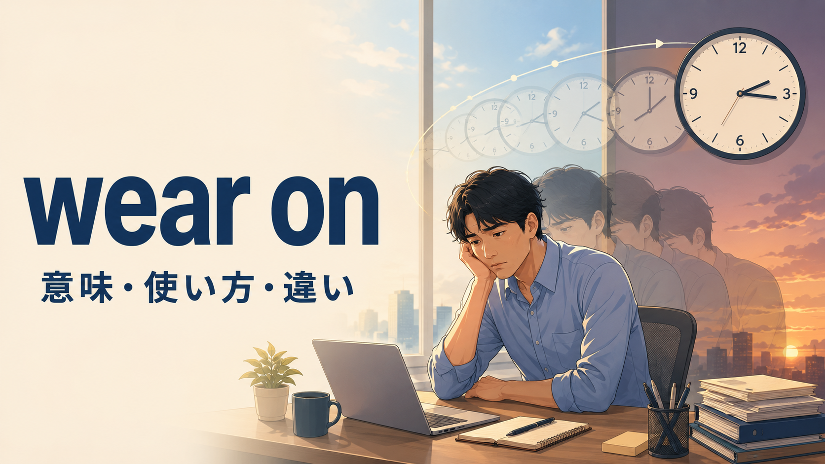 wear onの意味は？「時間が過ぎる・じわじわ負担になる」の使い方と例文