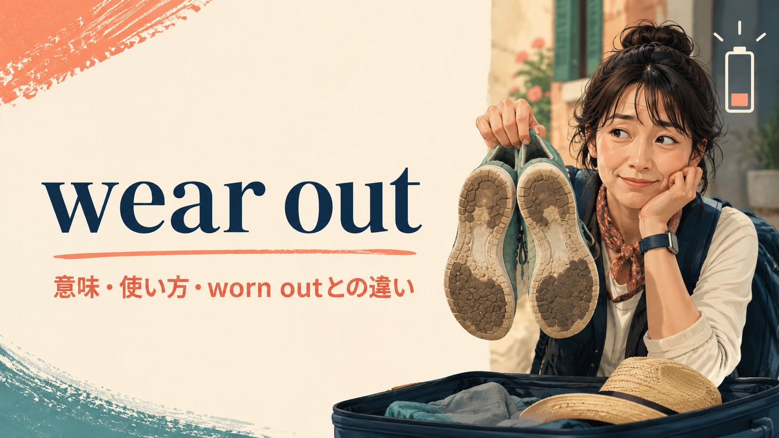 wear outの意味は？「すり減らす・疲れ切らせる」とworn outの使い方