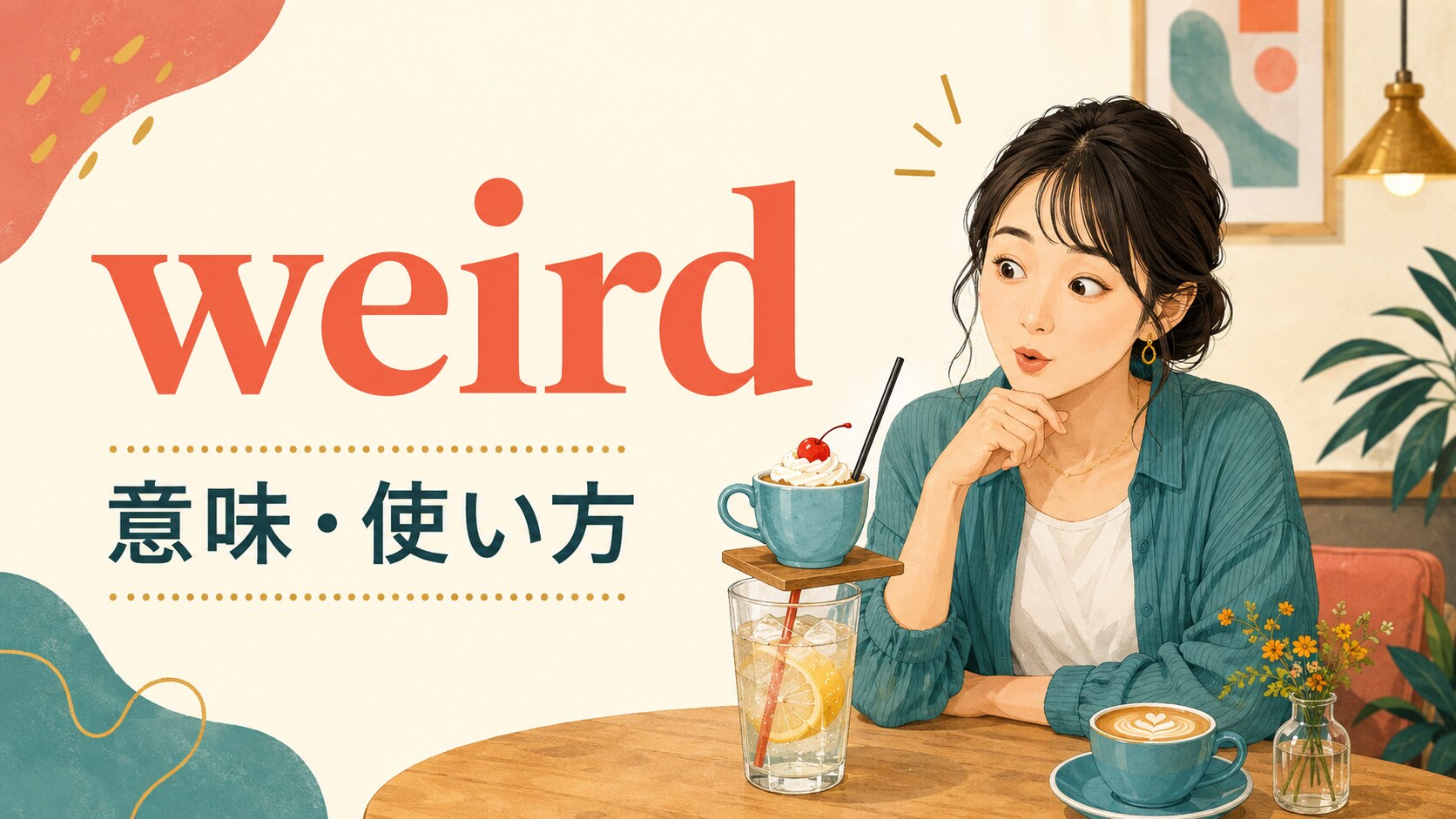 weirdの意味と使い方をイメージしたイラスト