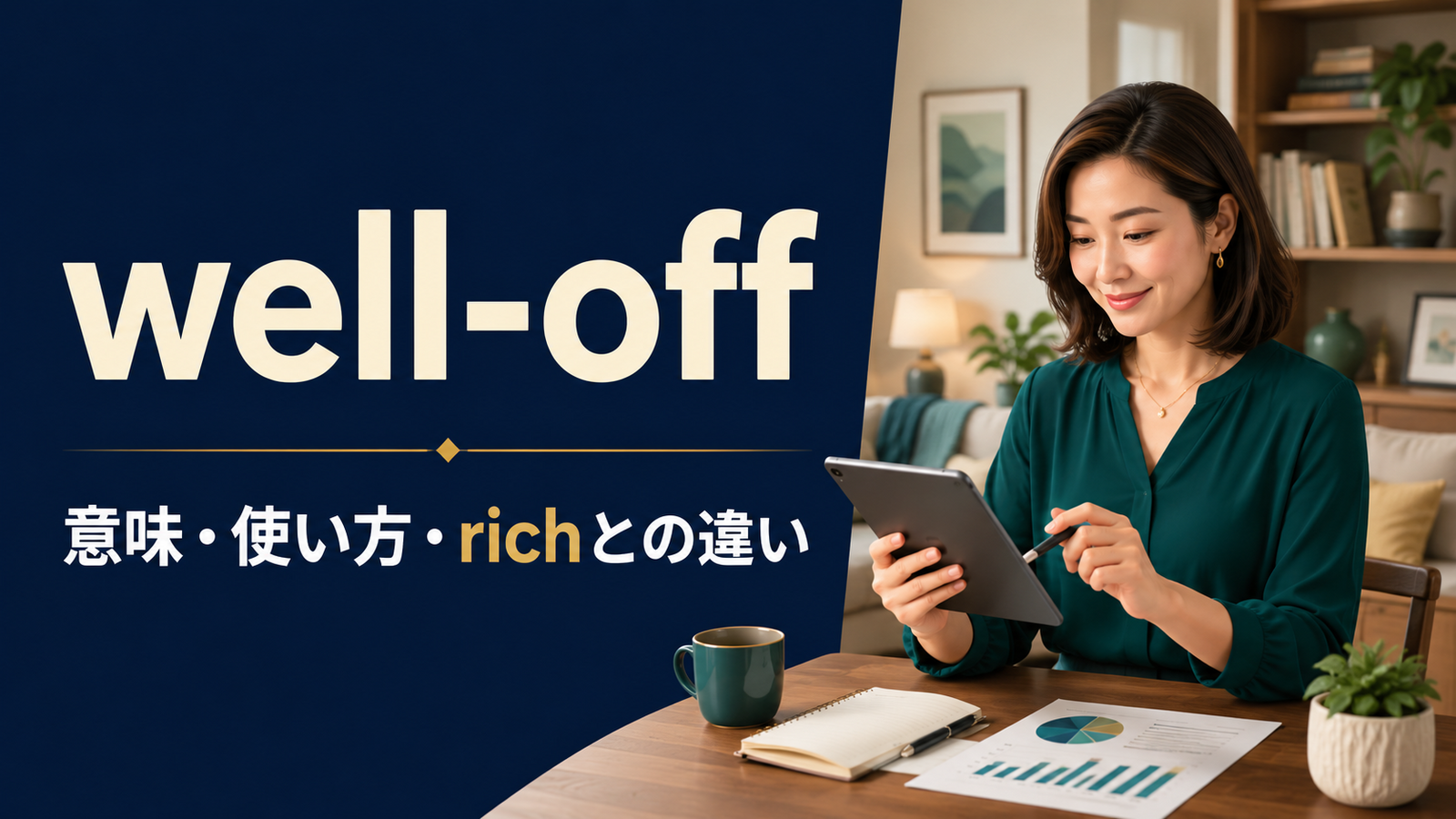 well-offの意味・使い方・richとの違いを解説するアイキャッチ画像