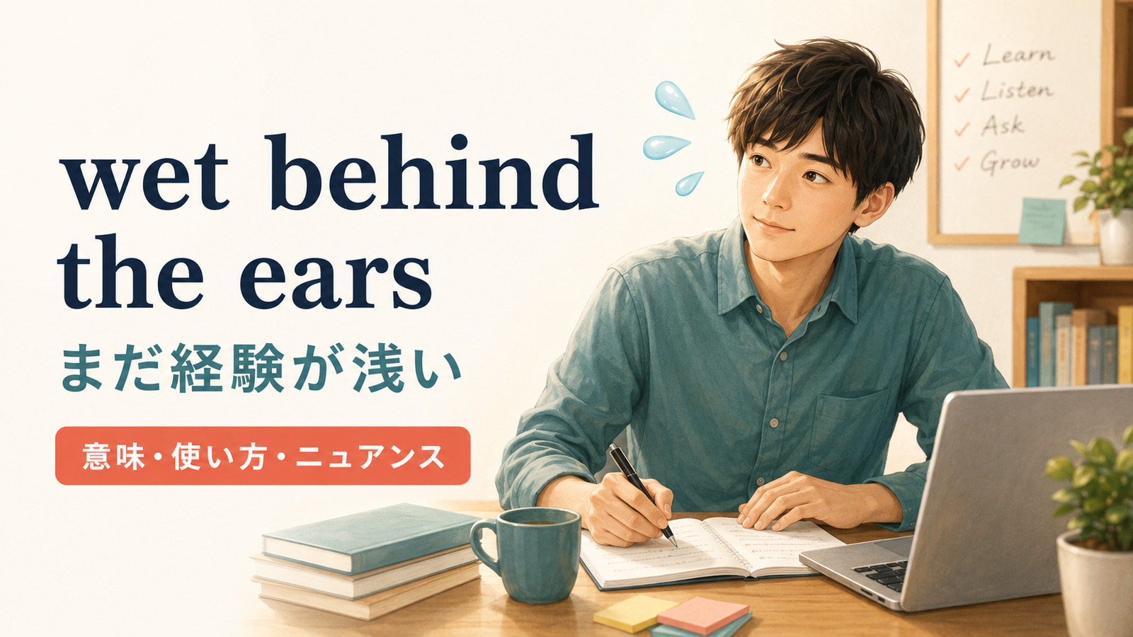 wet behind the earsの意味は？「経験が浅い」の使い方と注意点