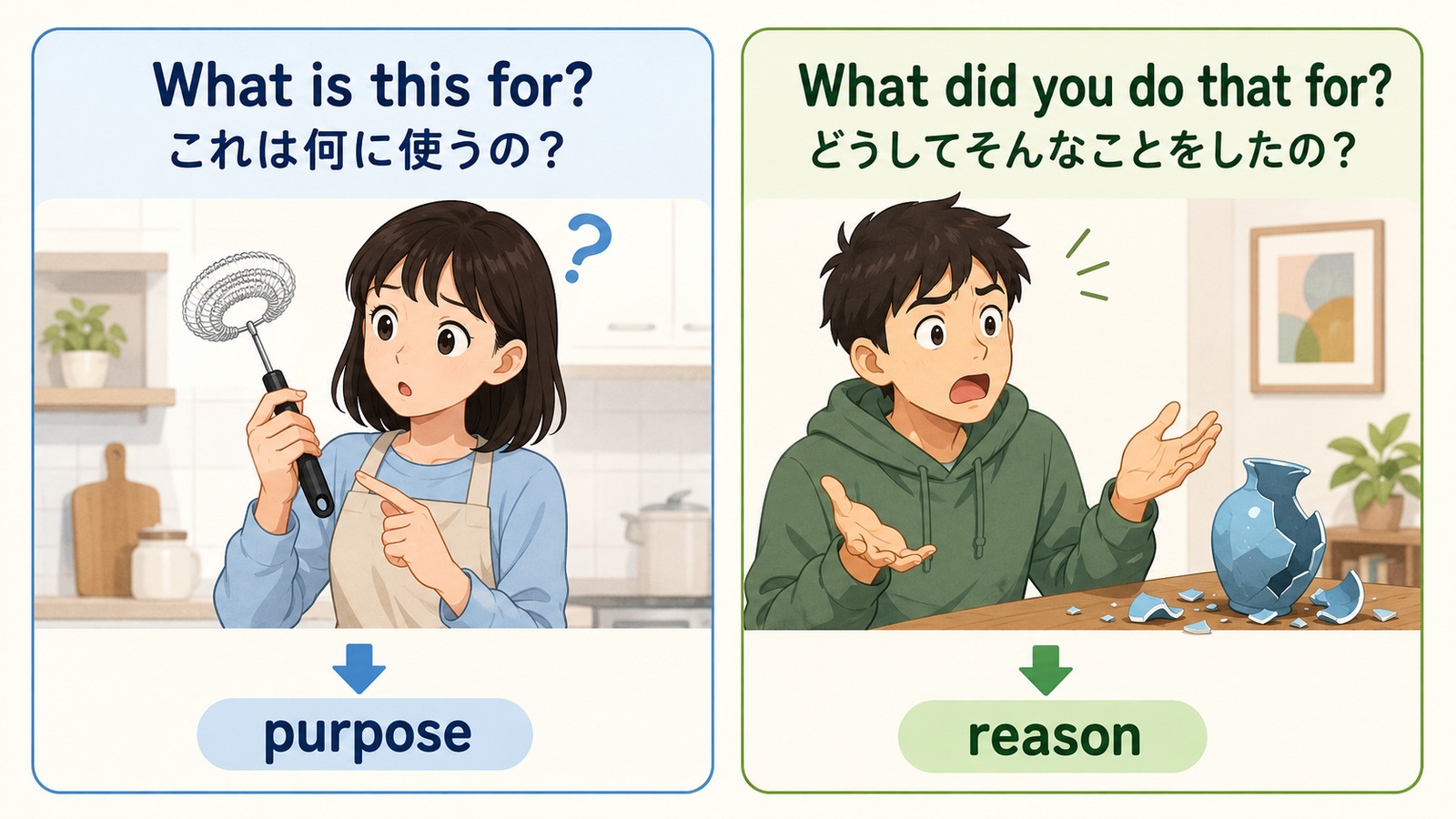 What is this for?とWhat did you do that for?の使い分け