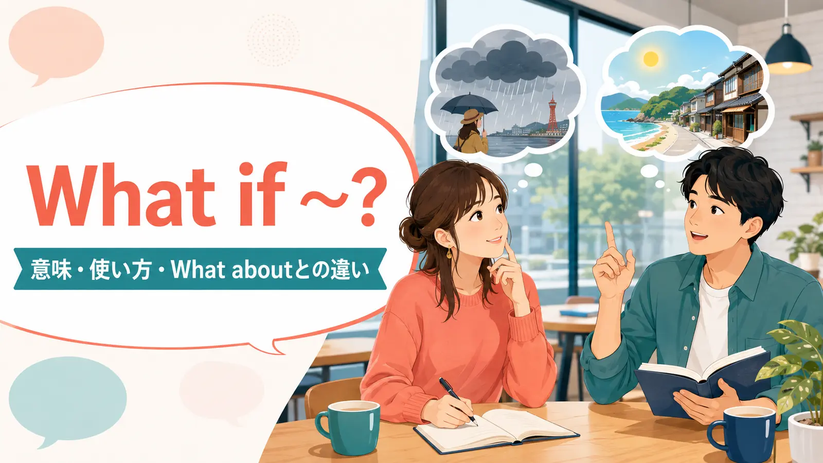 What if ～?の意味・使い方・What aboutとの違いを解説するアイキャッチ画像