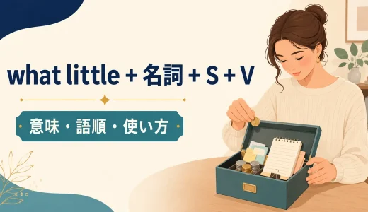 what little＋名詞＋S＋Vの意味は？語順・what I haveとの違いを例文解説