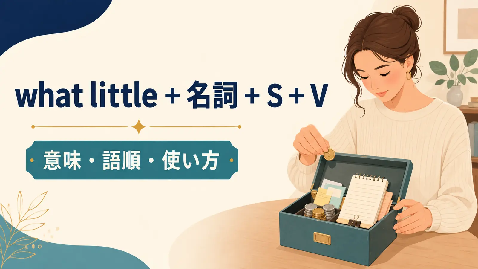 what little＋名詞＋S＋Vの意味は？語順・what I haveとの違いを例文解説