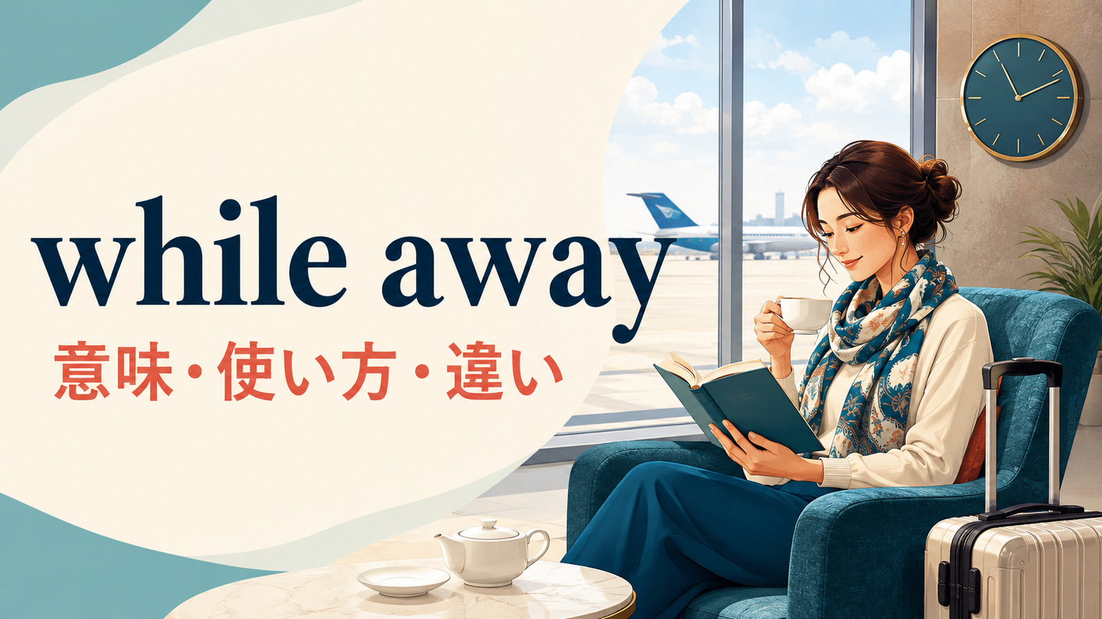 while awayの意味・使い方・違いを解説するアイキャッチ画像
