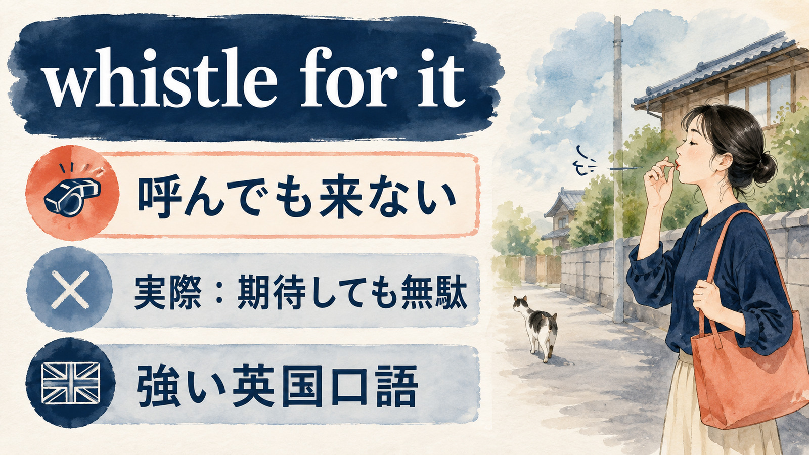 whistle for itの直訳と実際の意味を比較する本文イラスト
