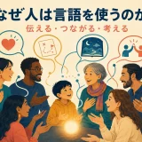 なぜ人は言語を使うのかを表す世代や背景の異なる人々の対話