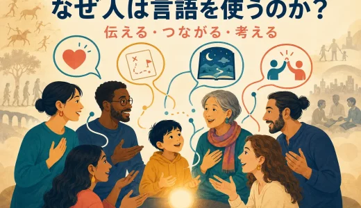 なぜ人は言語を使うのか？伝える・つながる・考える5つの役割