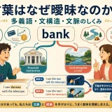言葉が多義語や文構造によって曖昧になり文脈で意味が決まる仕組み