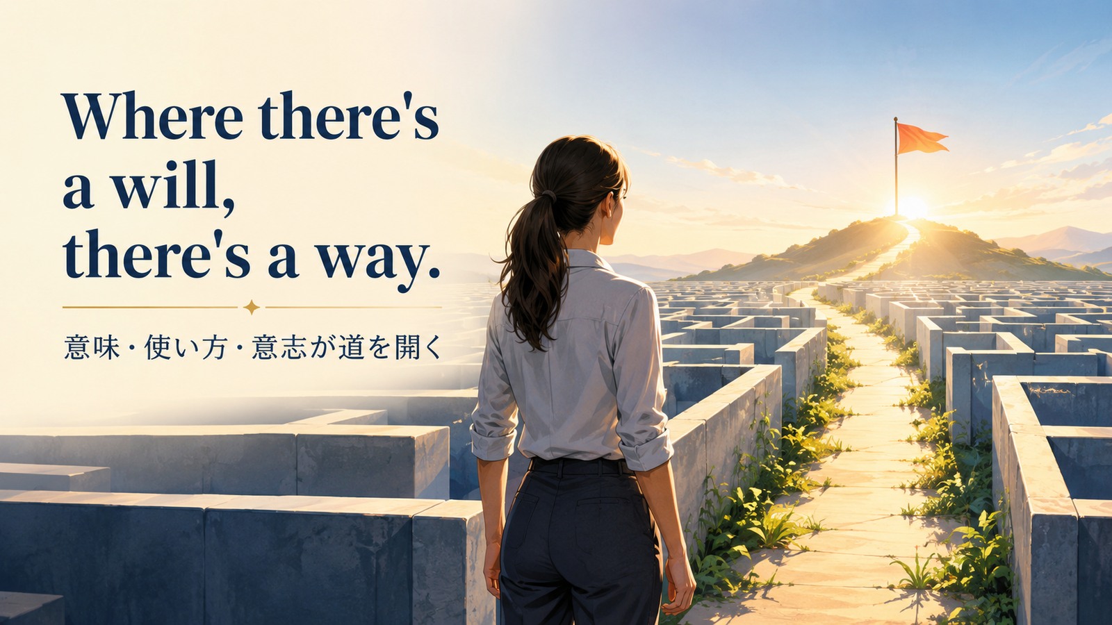 Where there's a will, there's a way.の意味・使い方を解説するアイキャッチ画像