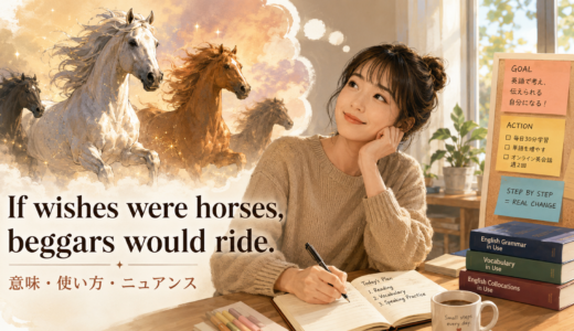 If wishes were horses, beggars would ride.の意味は？使い方・ニュアンスと例文