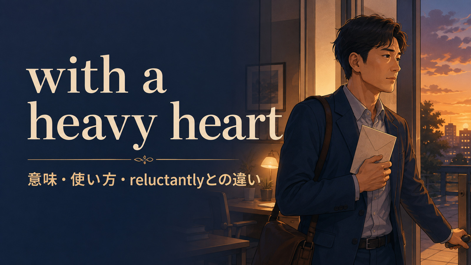 with a heavy heartの意味は？使い方・例文とreluctantlyとの違い