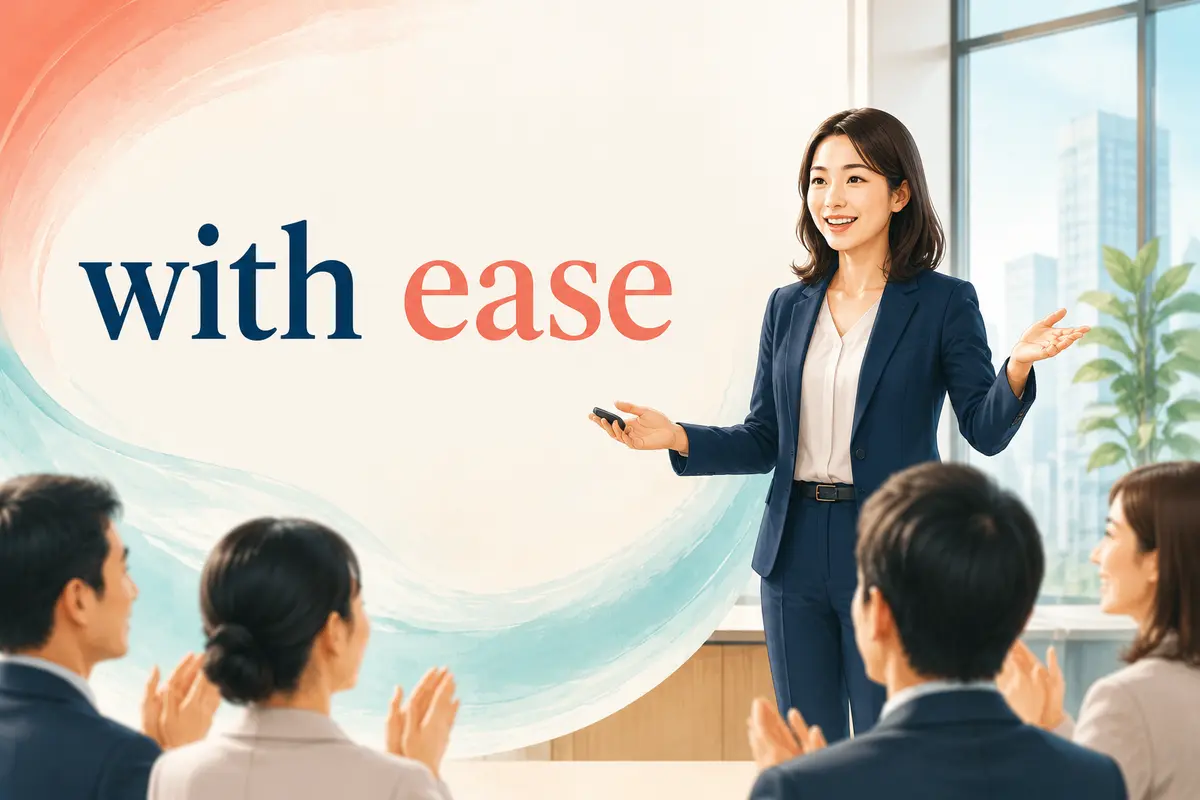with easeの意味と使い方を表すアイキャッチ
