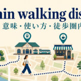 within walking distanceの意味・使い方・徒歩圏内を表すアイキャッチ画像