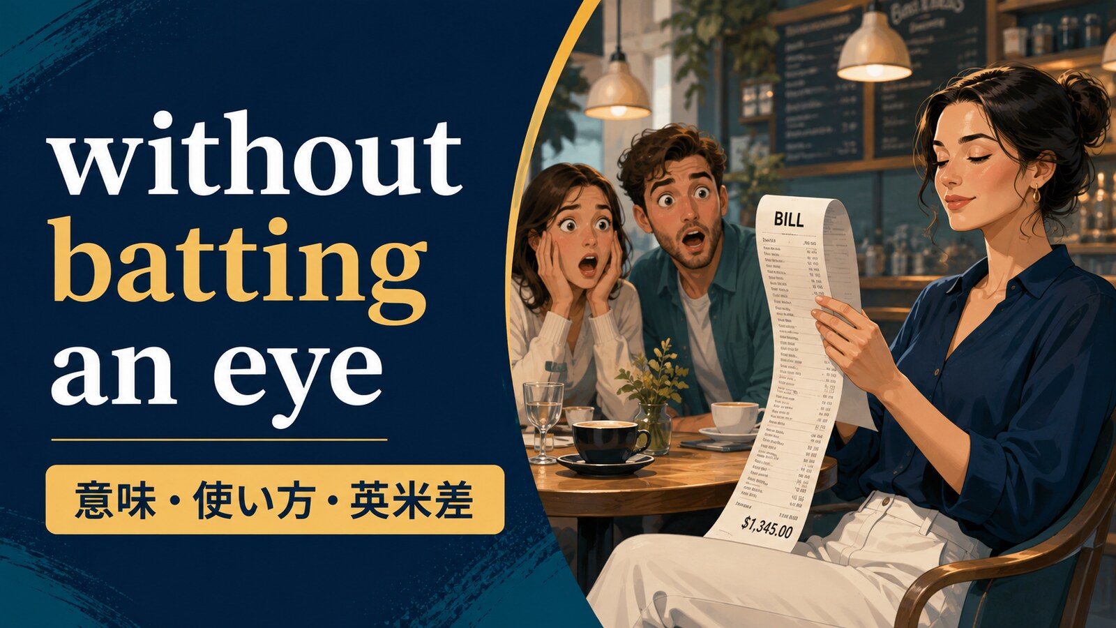 without batting an eyeの意味は？使い方と英米差・without flinchingとの違い