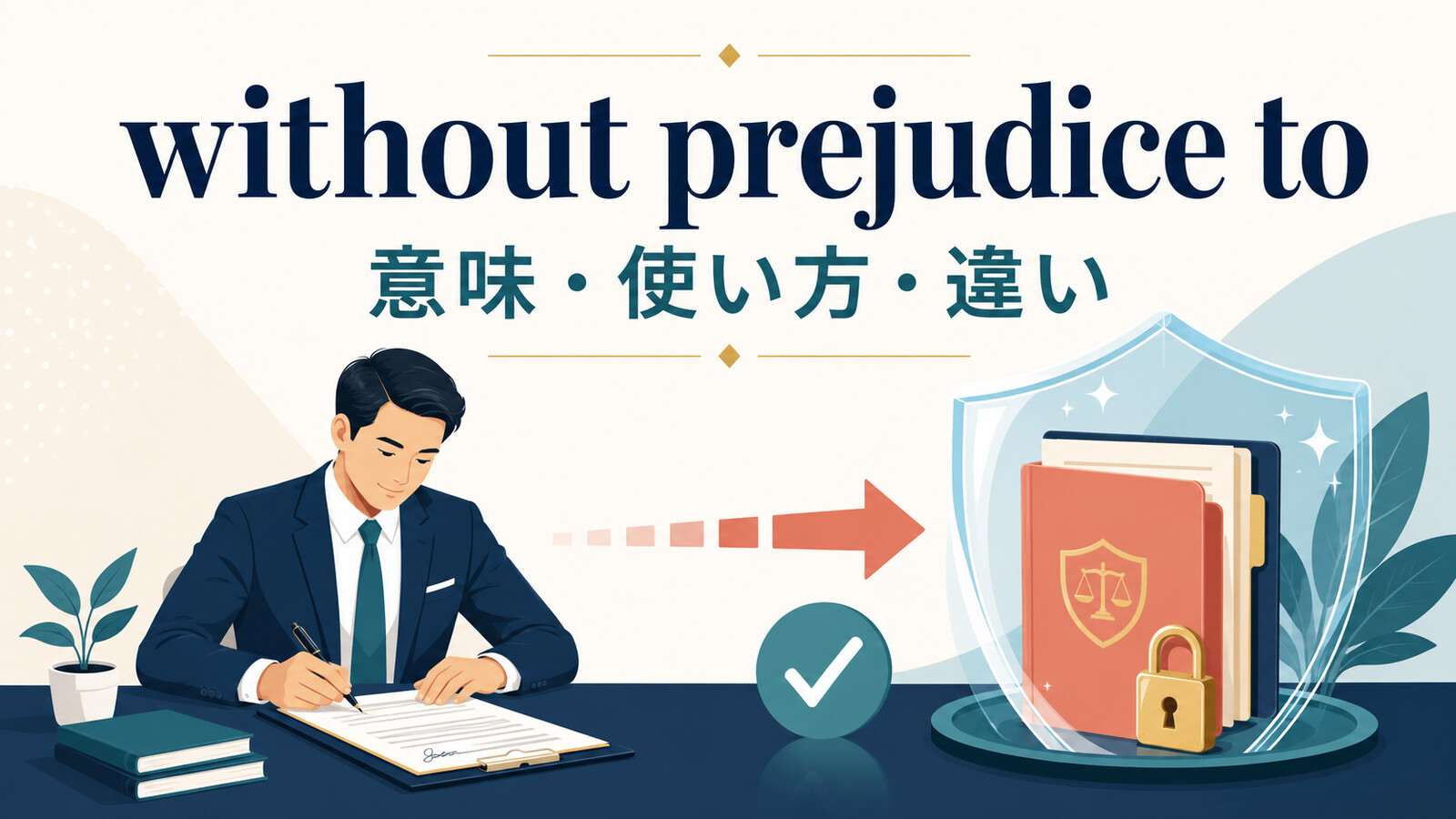 without prejudice toの意味・使い方・類似表現との違いを解説するアイキャッチ画像