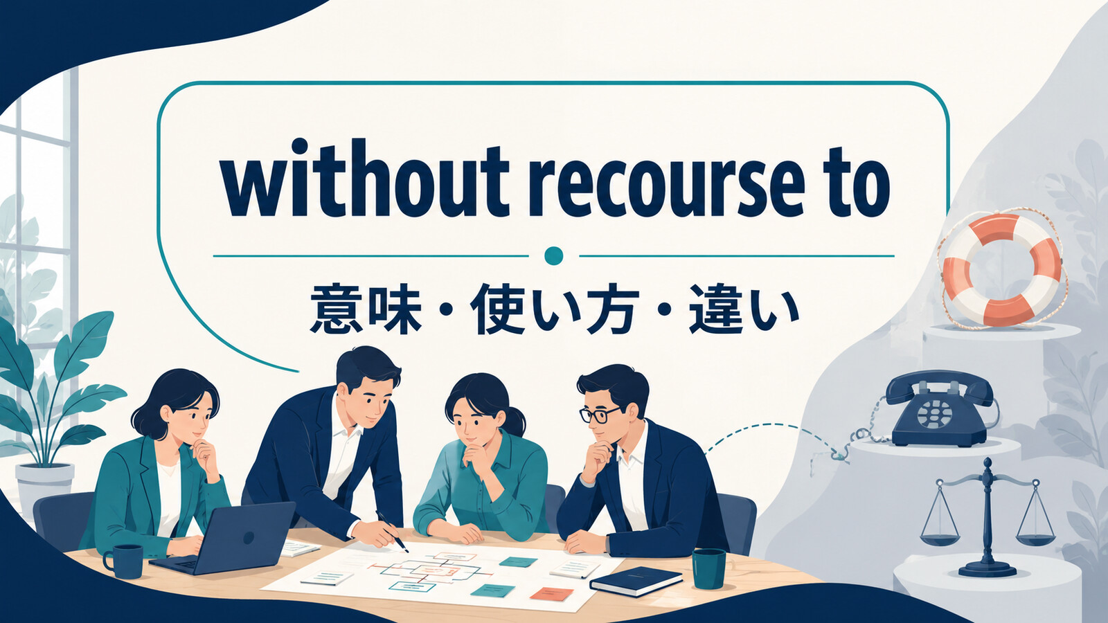 without recourse toの意味・使い方・類似表現との違いを解説するアイキャッチ画像