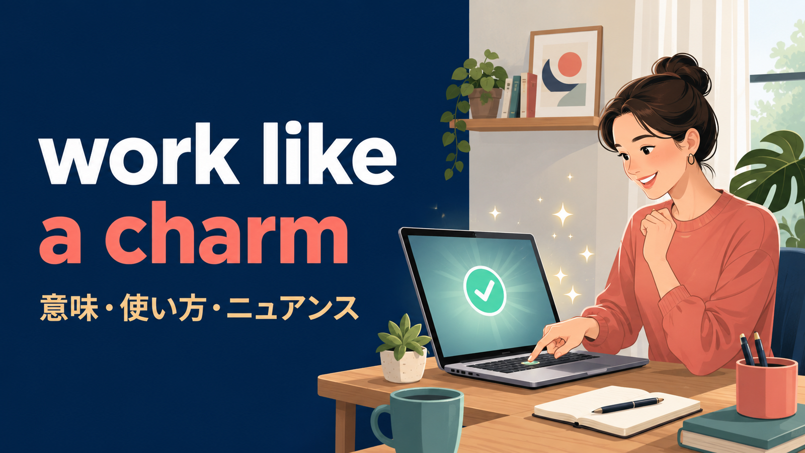 work like a charm（驚くほどうまく機能する）の意味・使い方・ニュアンス