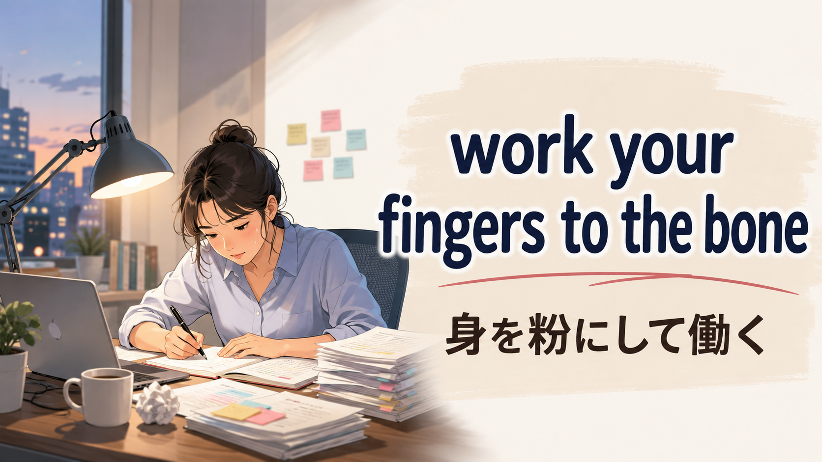 work your fingers to the boneの意味と使い方