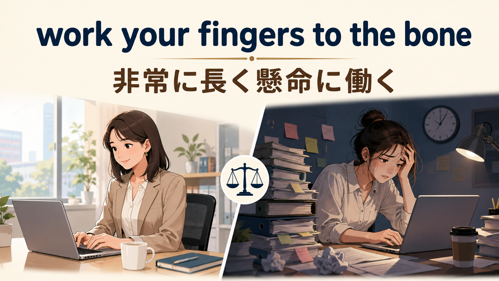 普通に働く場合と限界まで働く場合の比較