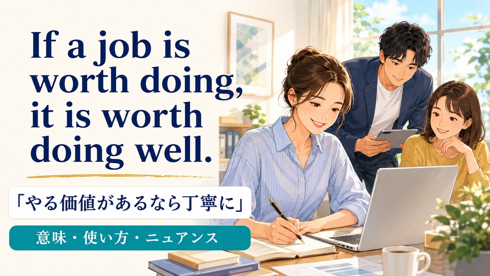 If a job is worth doing, it is worth doing well.の意味は？使い方・ニュアンスと例文