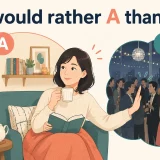would rather A than Bの意味を表す、家で過ごすことをパーティーより好む女性のイラスト