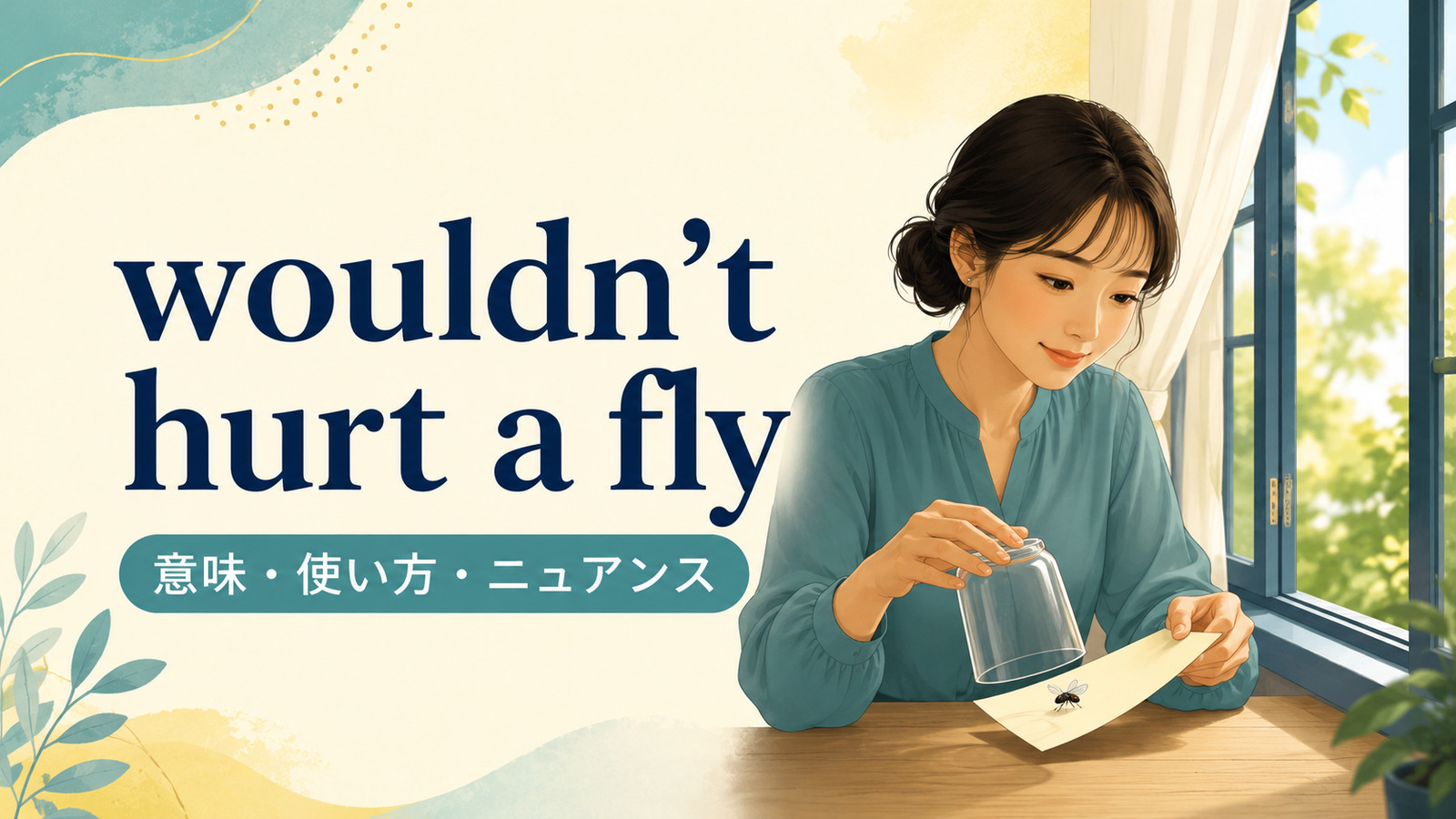 wouldn’t hurt a flyの意味・使い方・ニュアンスを解説するアイキャッチ画像