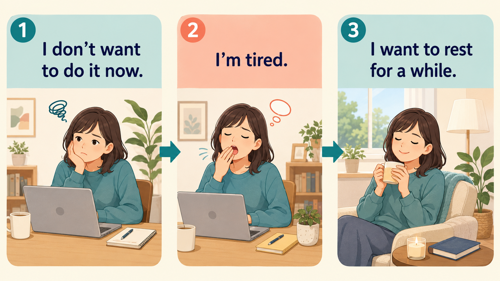 やる気が出ない状態を知っている簡単な英語で伝える3ステップ