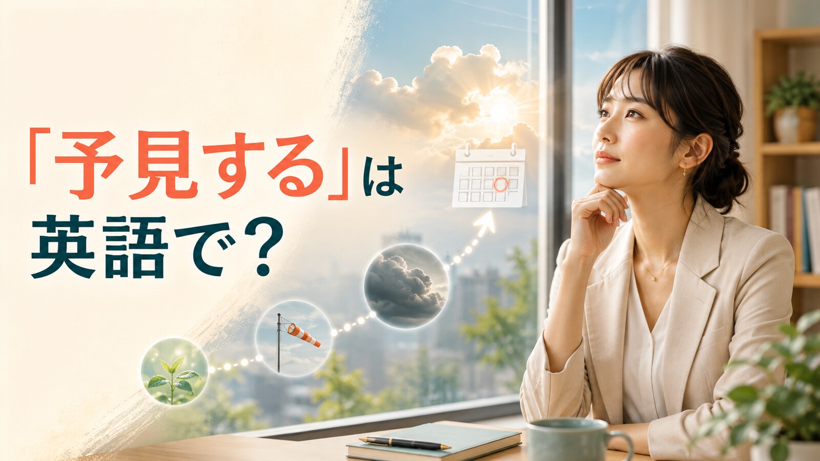 「予見する」は英語で？ 将来の兆候を見通す女性