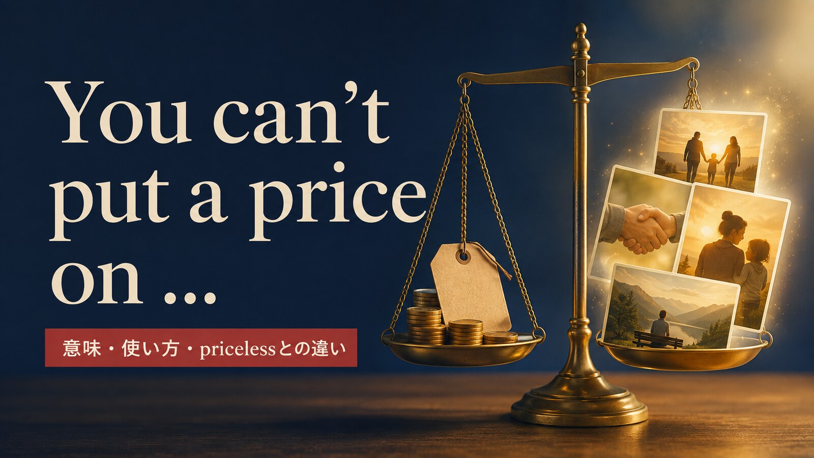 You can't put a price onの意味・使い方とpricelessとの違い