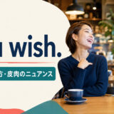 You wish.の意味と皮肉な使い方を示す友人同士の会話のアイキャッチ画像