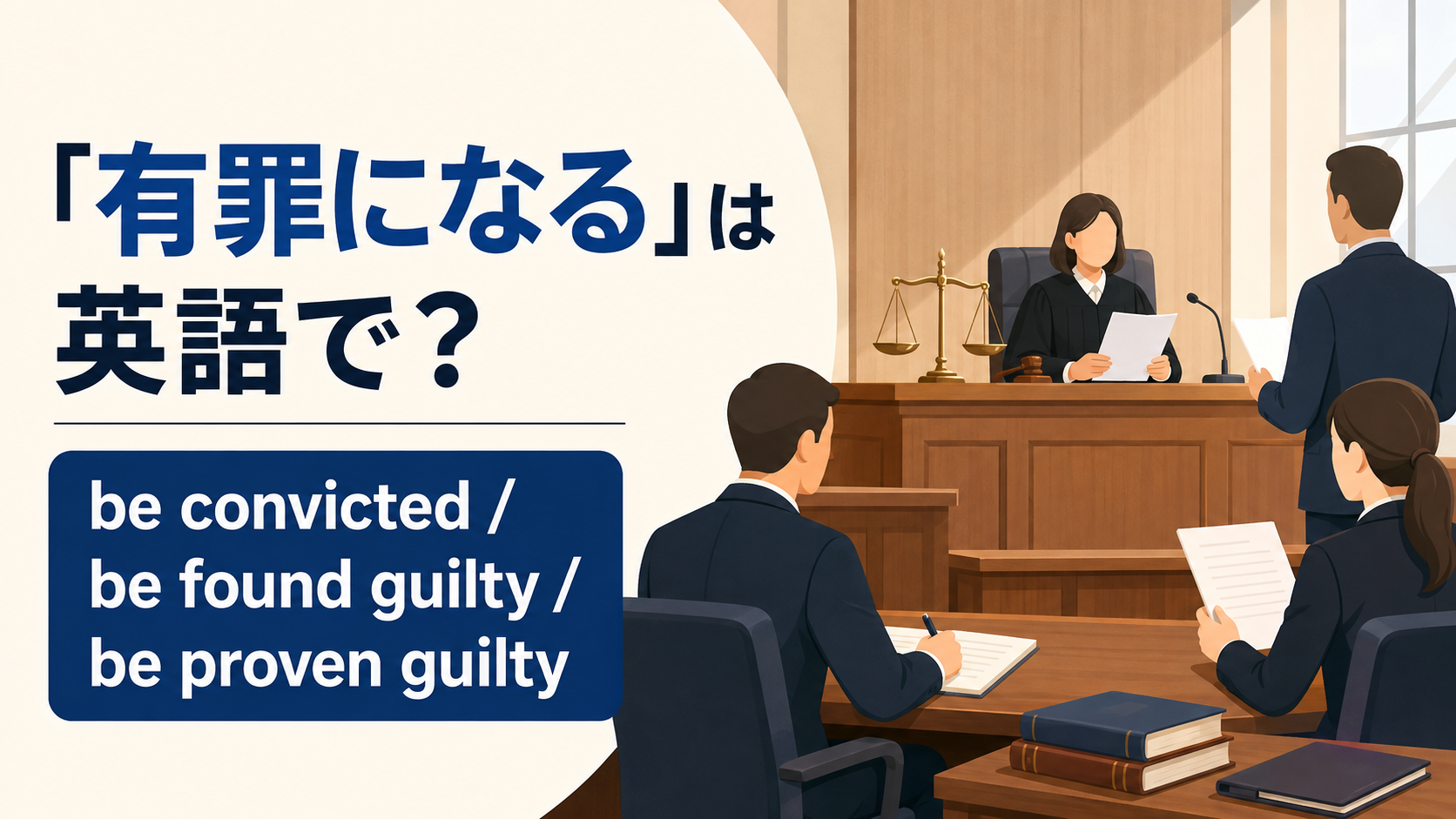 「有罪になる」は英語で？be convicted・be found guilty・be proven guiltyの違い