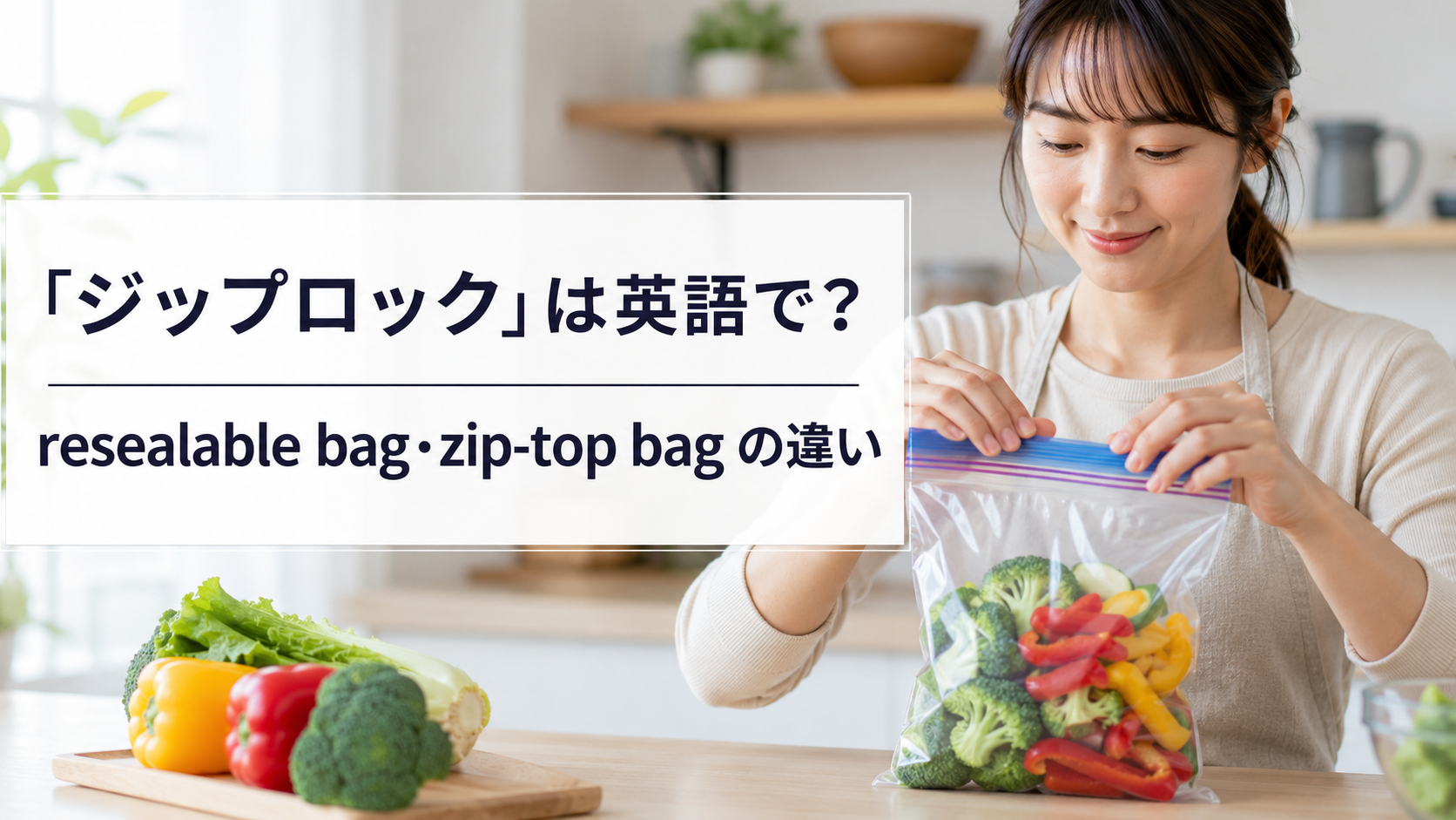 「ジップロック」は英語で？resealable bag・zip-top bagの違い