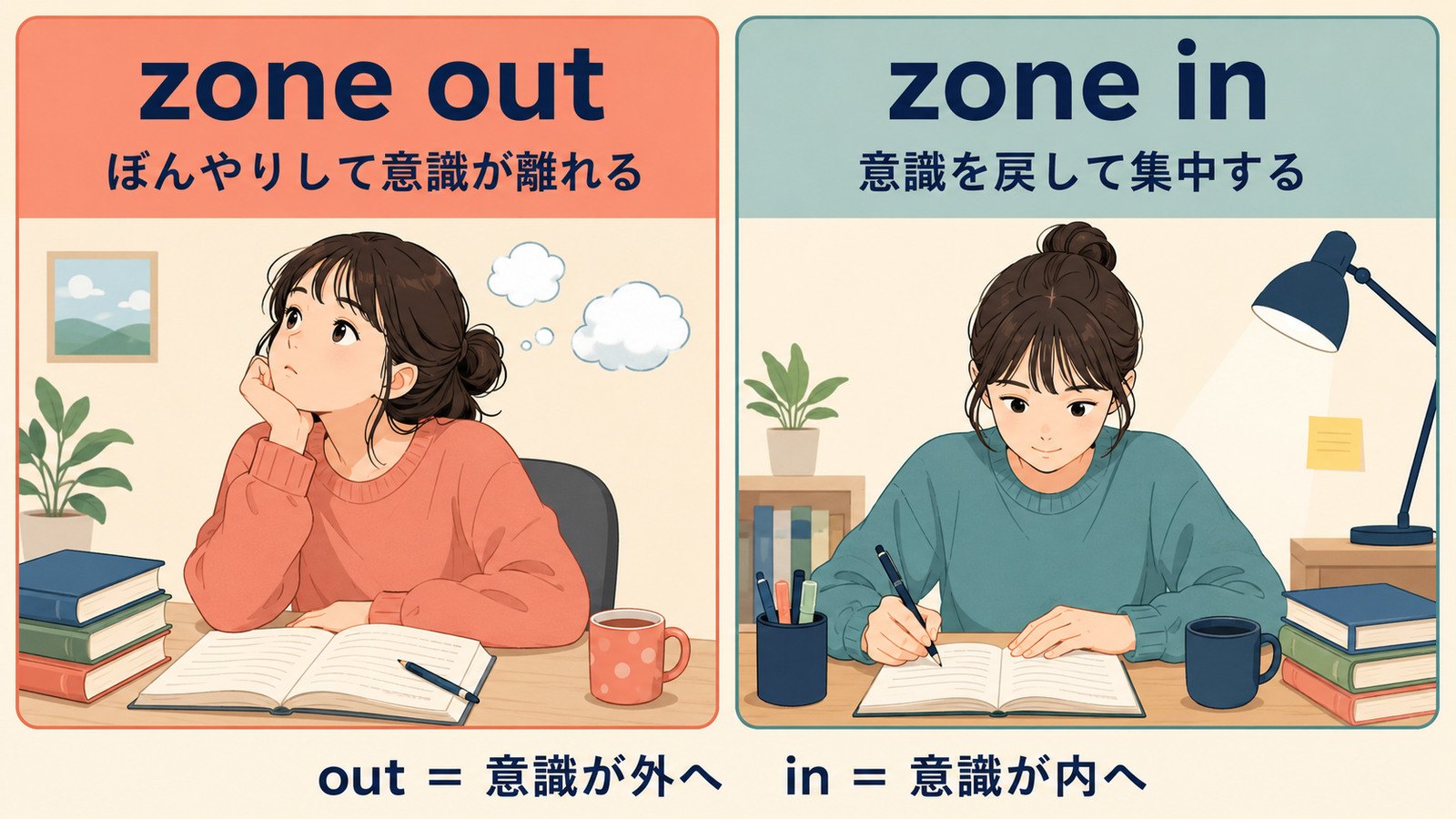 zone inとzone outの意識と集中の違い