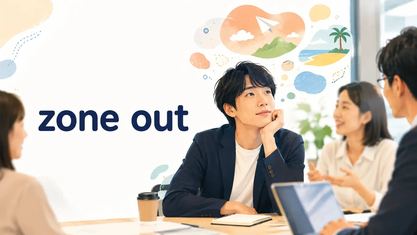 zone outの意味と使い方を解説する英語学習記事のアイキャッチ