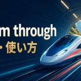 zoom throughの意味と使い方を表す英語学習イラスト
