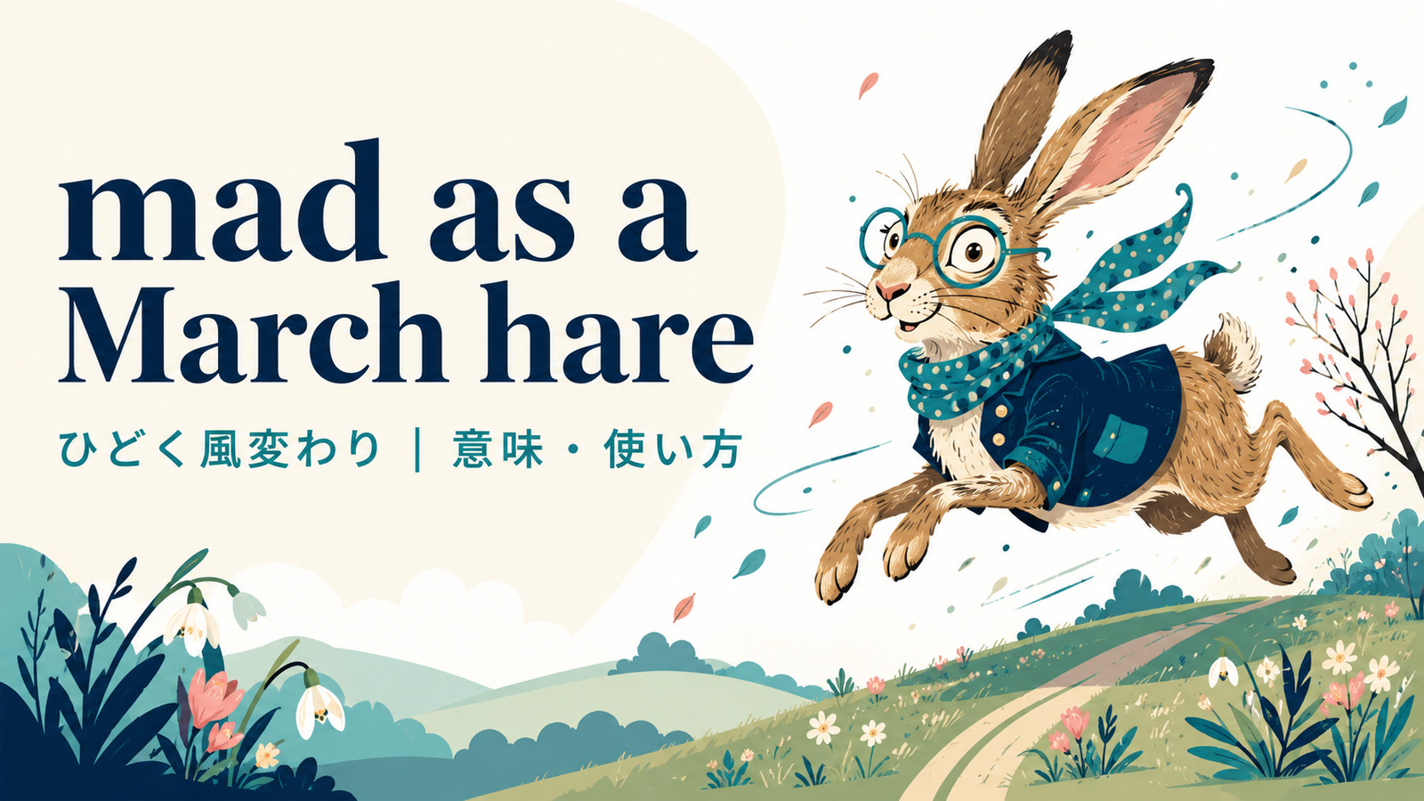 mad as a March hareの意味・使い方を解説するアイキャッチ画像