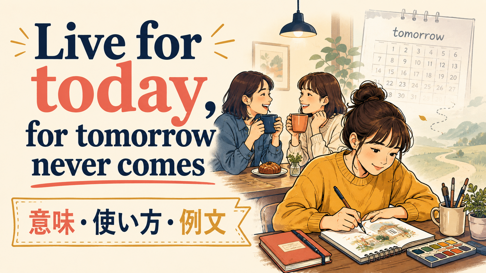 Live for today, for tomorrow never comesの意味｜今日を大切にする英語のアイキャッチ画像