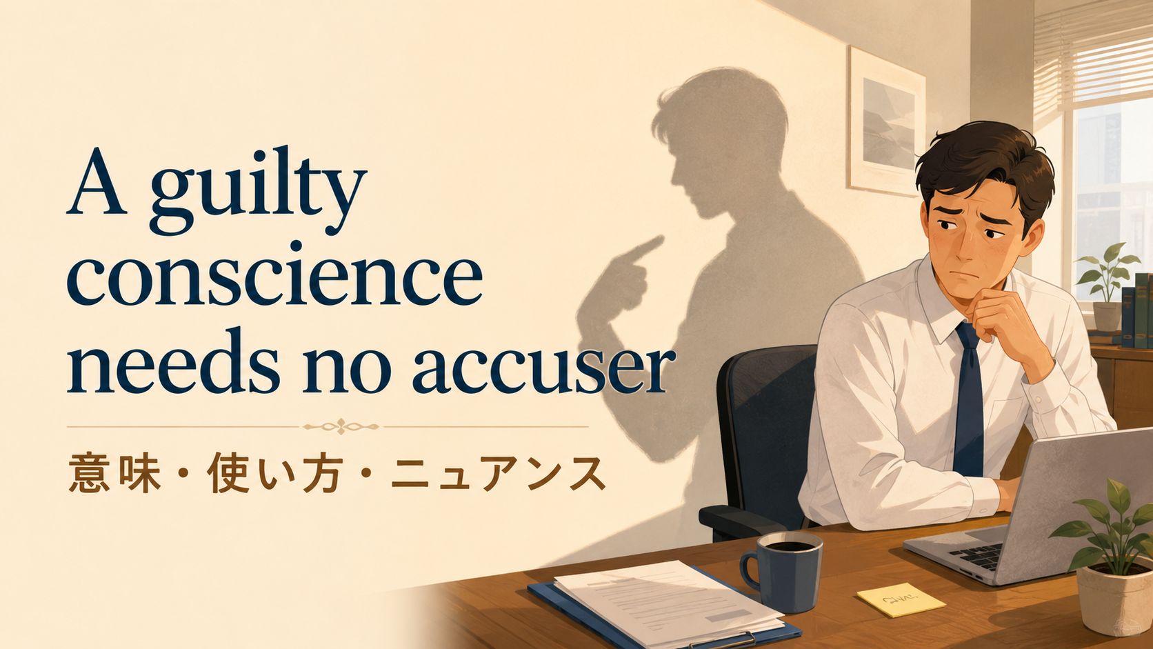 A guilty conscience needs no accuserの意味と使い方｜ニュアンス・例文・言い換え