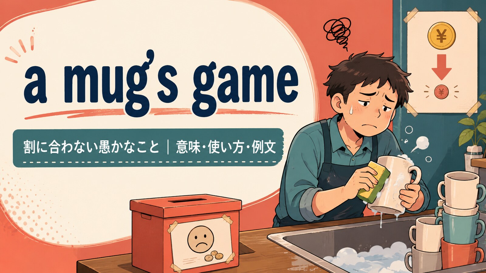 a mug’s gameの意味・使い方・例文を紹介するアイキャッチ画像
