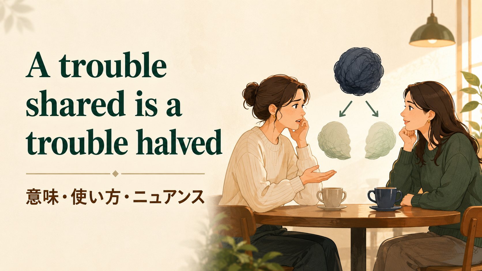 A trouble shared is a trouble halvedの意味と使い方｜ニュアンス・例文・言い換え